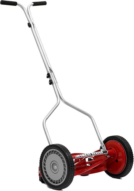 Great States 14-Inch 5-Blade Push Reel Lawn Mower 304-14, Red
