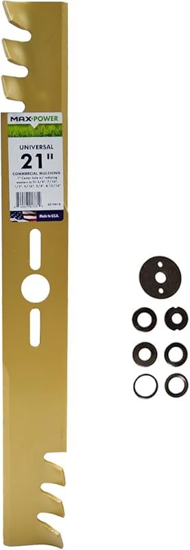 Maxpower 331981B 21-Inch Universal Gold Metal Mulching Lawn Mower Blad