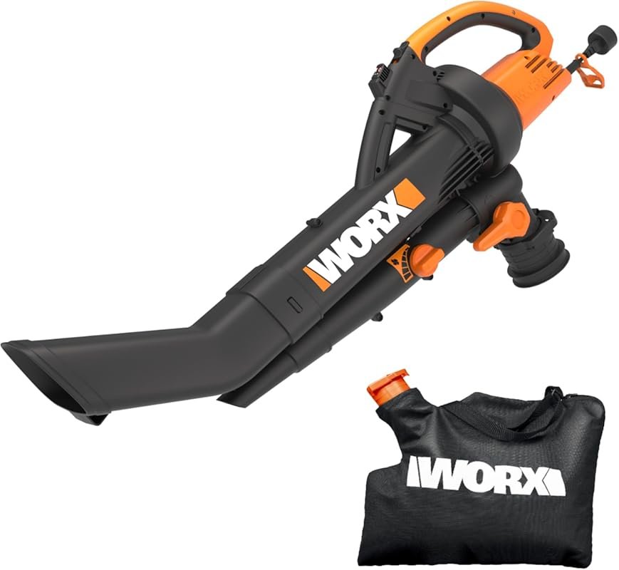 WORX Trivac WG505: Versatile 3-in-1 Electric Leaf Blower, Vacuum, Mulc