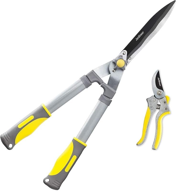 Jardineer 2-Pack Hedge Shears & Pruners Set, 23.6'' High Carbon Steel 