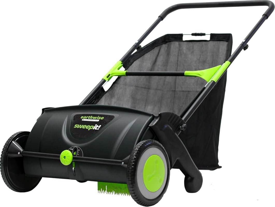 Earthwise LSW70021: 21-Inch Push Lawn Sweeper for Leaves and Grass
