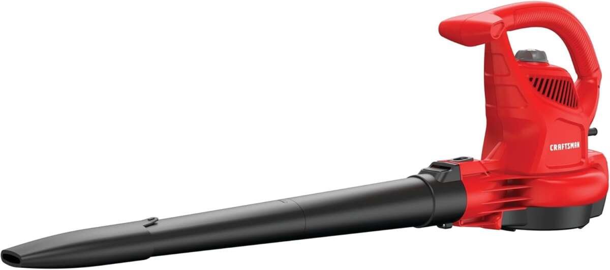 CRAFTSMAN 12-Amp Corded Electric 3-in-1 Backpack Leaf Blower, Vacuum, 