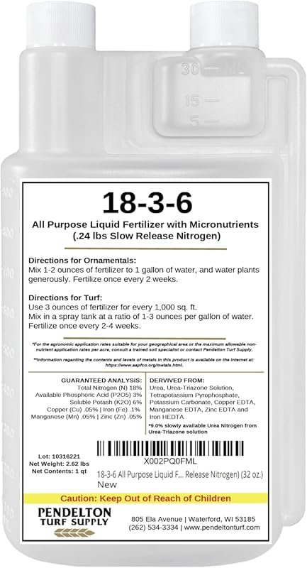 18-3-6 All Purpose Liquid Fertilizer & Micro Nutrients with 50% Slow R