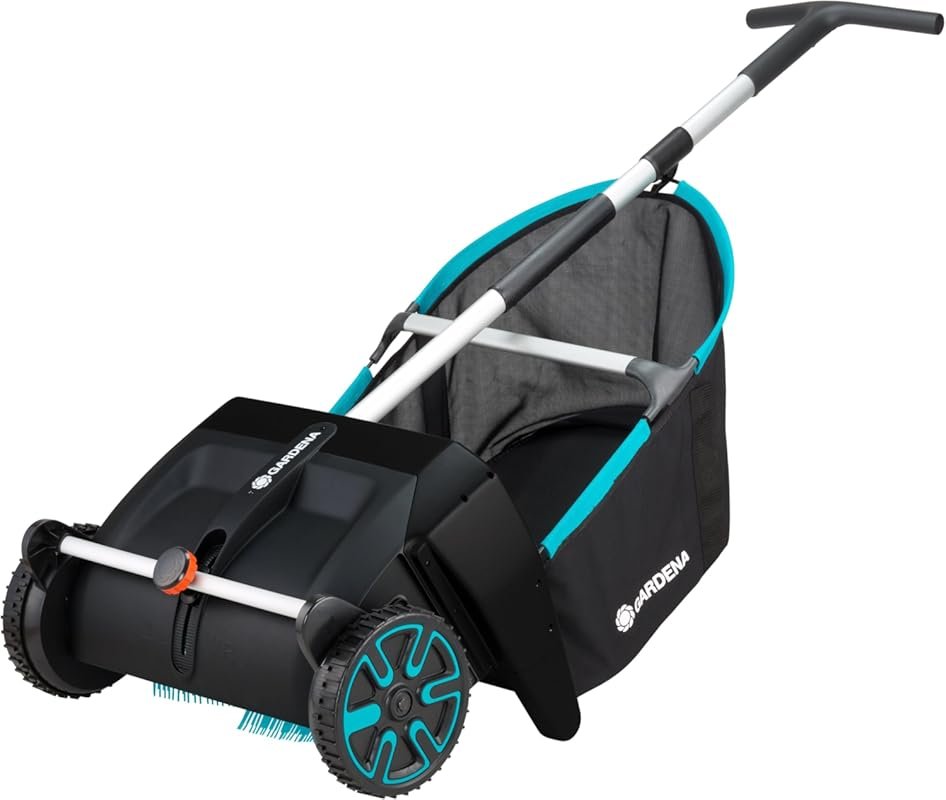 GARDENA 03565 Durable Push Lawn and Leaf Collector with 3.2 cu. ft. Mesh Hopper