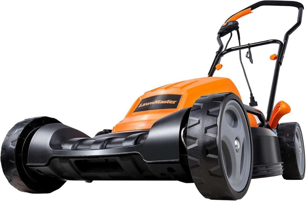 LawnMaster ME1218X 19-Inch Electric Lawn Mower, 12AMP Corded Push Mowe