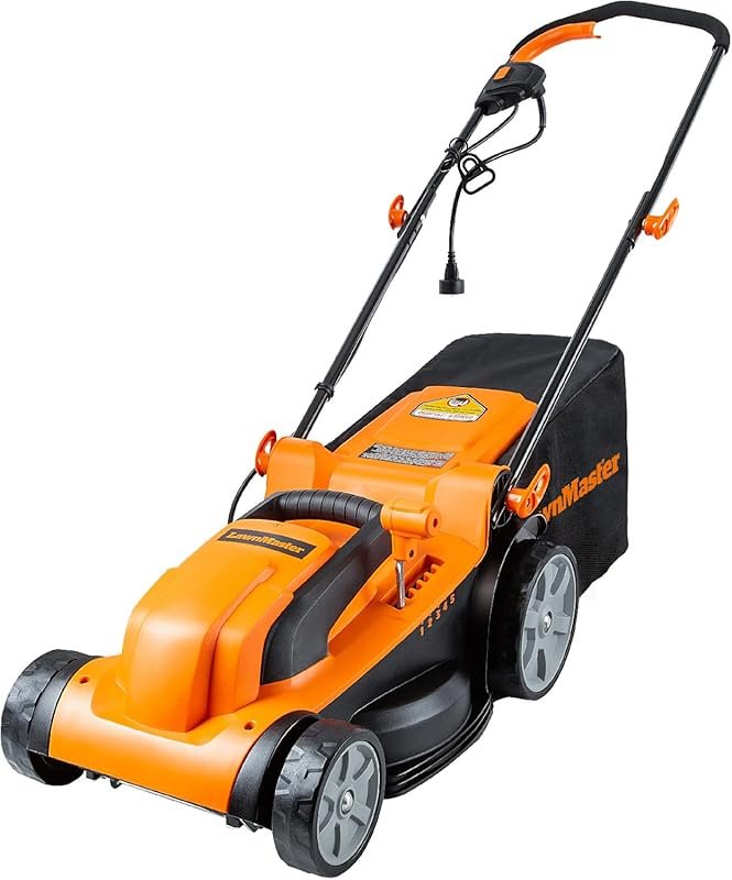 LawnMaster 11AMP 15-Inch Corded Electric Push Lawn Mower with Collecti
