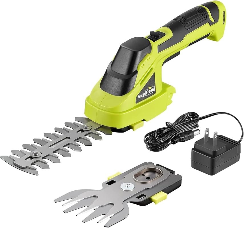 SnapFresh 7.2V Cordless Grass Shear & Hedge Trimmer: 2-in-1, Lightweig
