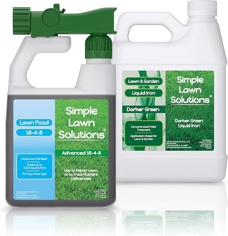 Simple Lawn Solutions 16-4-8 Liquid Lawn Food Fertilizer & Dark Green 