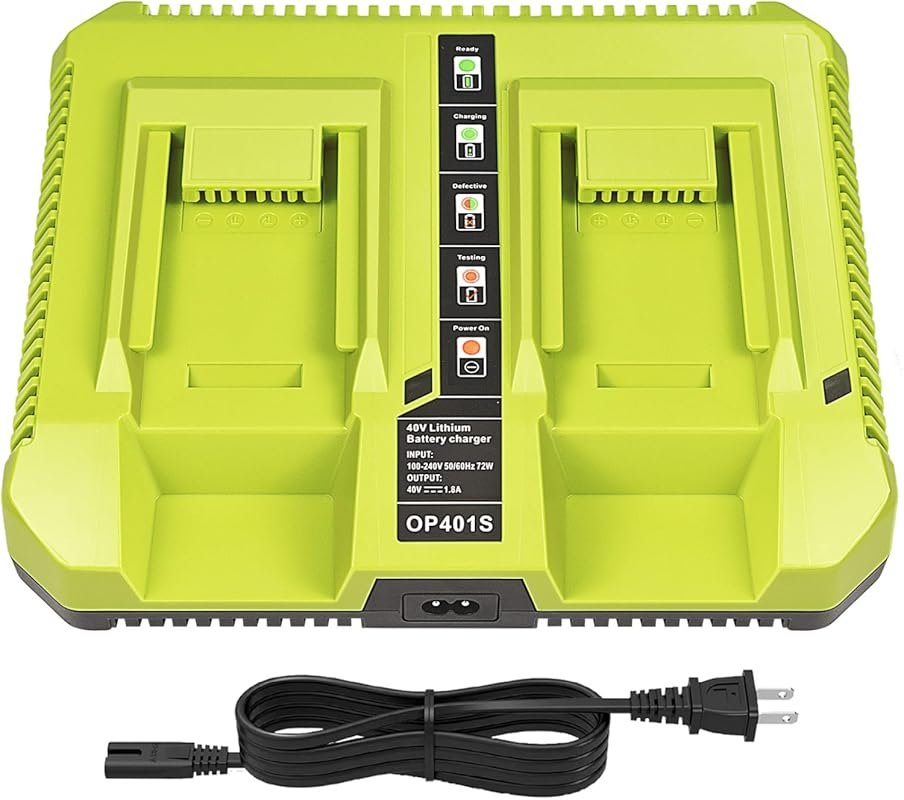 Chaunven Dual 40V Charger for Ryobi Batteries