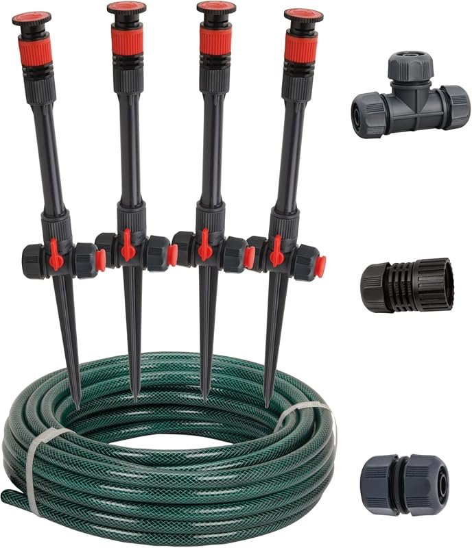 Multi-Adjustable Flex Design Sprinkler System with Hose, DIY Above Gro