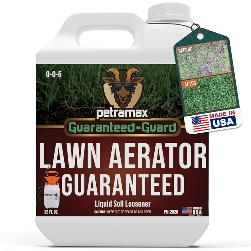 PETRAMAX Liquid Lawn Aerator 0-0-5: Soil Conditioner & Grass Aerator f