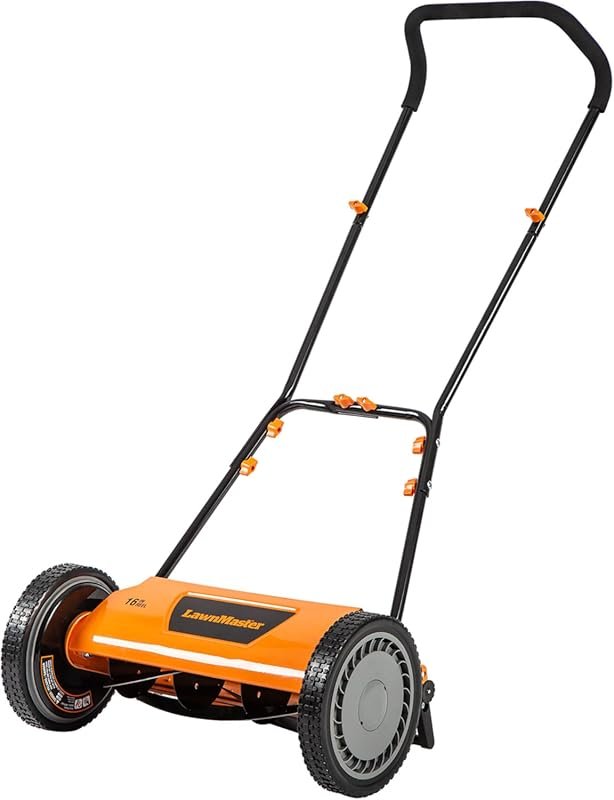 LawnMaster 16-Inch 5-Blade Push Reel Lawn Mower for Easy Yard Care