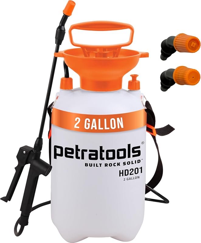Petratools HD201 2 Gallon Pump Garden Sprayer with Long Hose, 2 Nozzle