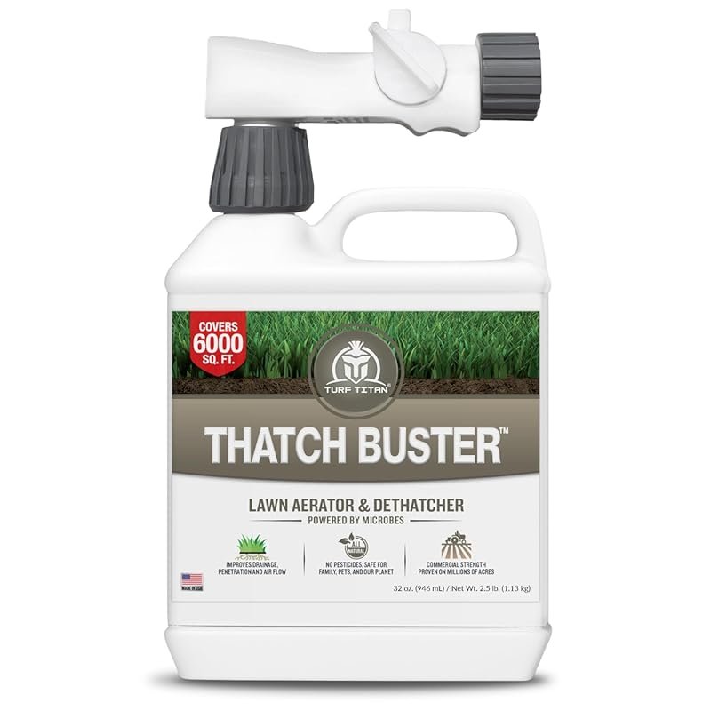 Turf Titan 32 oz Liquid Lawn Aerator & Dethatcher with Sprayer for Cla