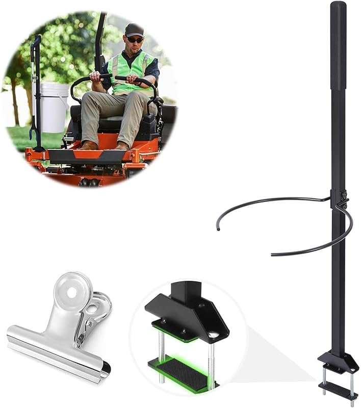 CAROD Zero Turn Mower Handle with 5 Gallon Bucket Holder & Clip