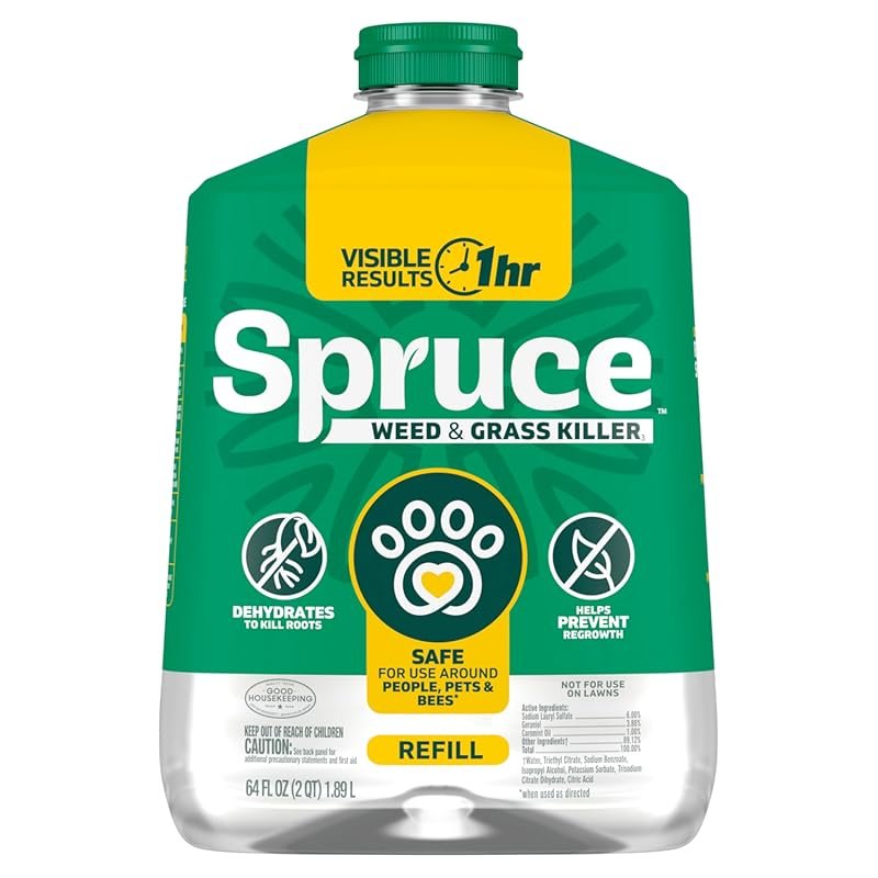 Spruce Weed Killer Refill, 64oz, No-Mix, No-Mess for Beds, Driveways, 
