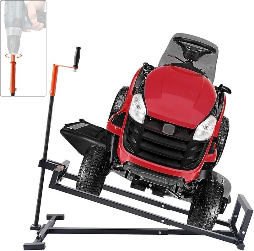 VEVOR 880 Lbs Telescopic Ride-On Lawn Mower Lift Jack with Crank