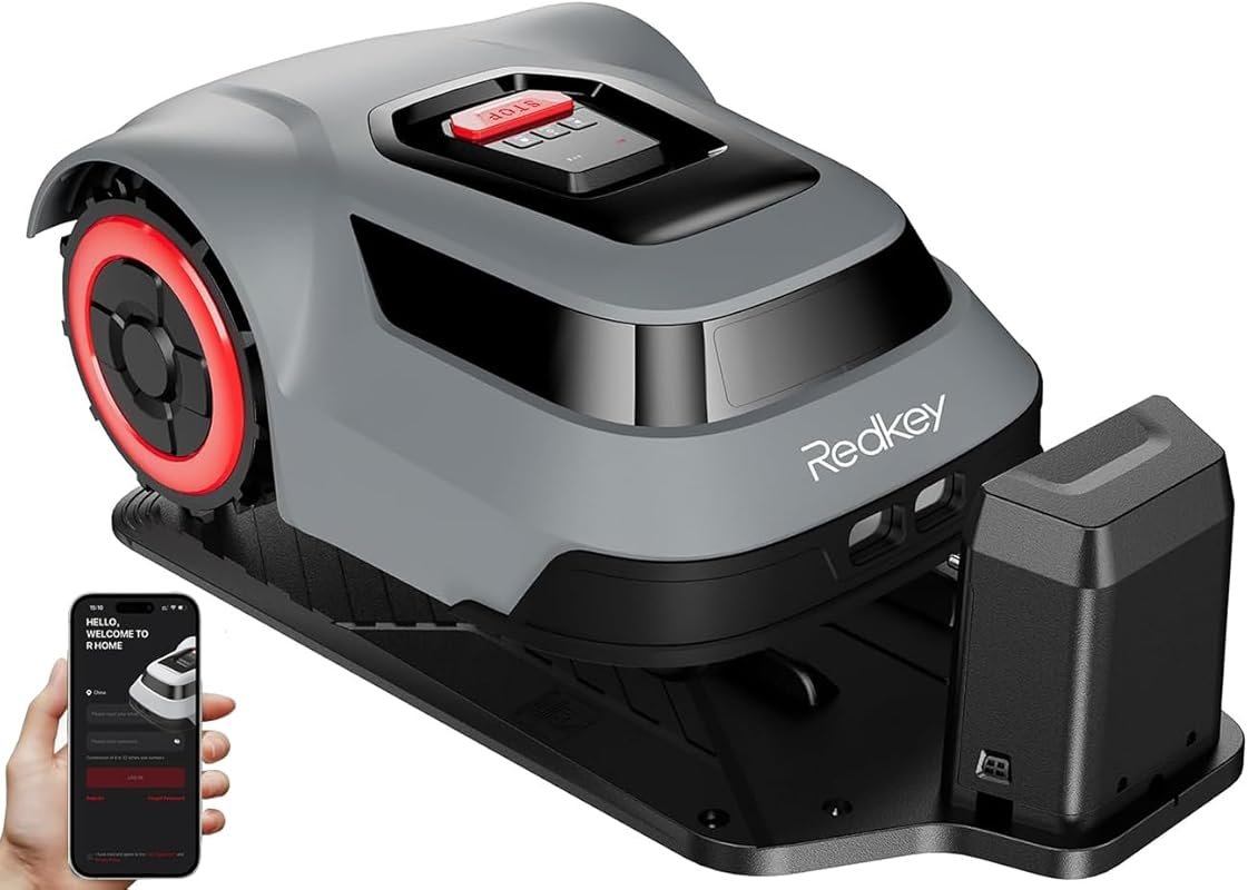 Redkey MGC1000 Robot Lawn Mower: 0.25 Acre, 45% Slope, Auto Recharge, 