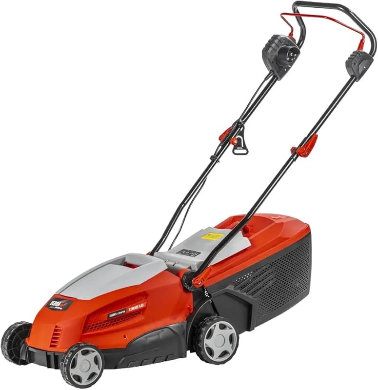 DEDRA Electric Lawnmower: 1300W, 320mm Cut, 30L Bag, Adjustable Height