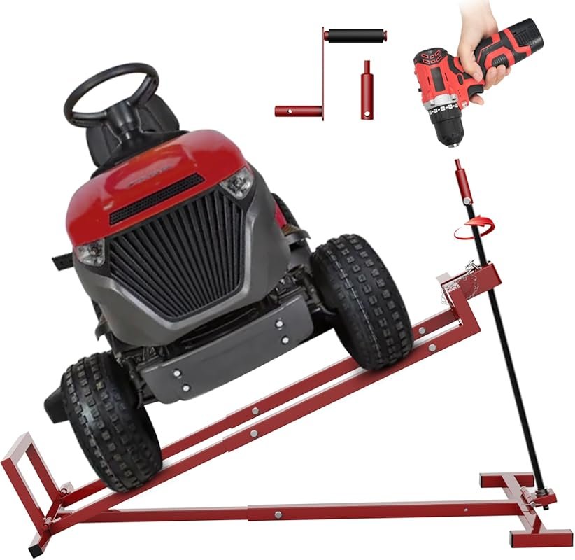 Telescopic Lawn Mower Lift Jack: 880 Lbs Capacity for Riding Mowers, Z