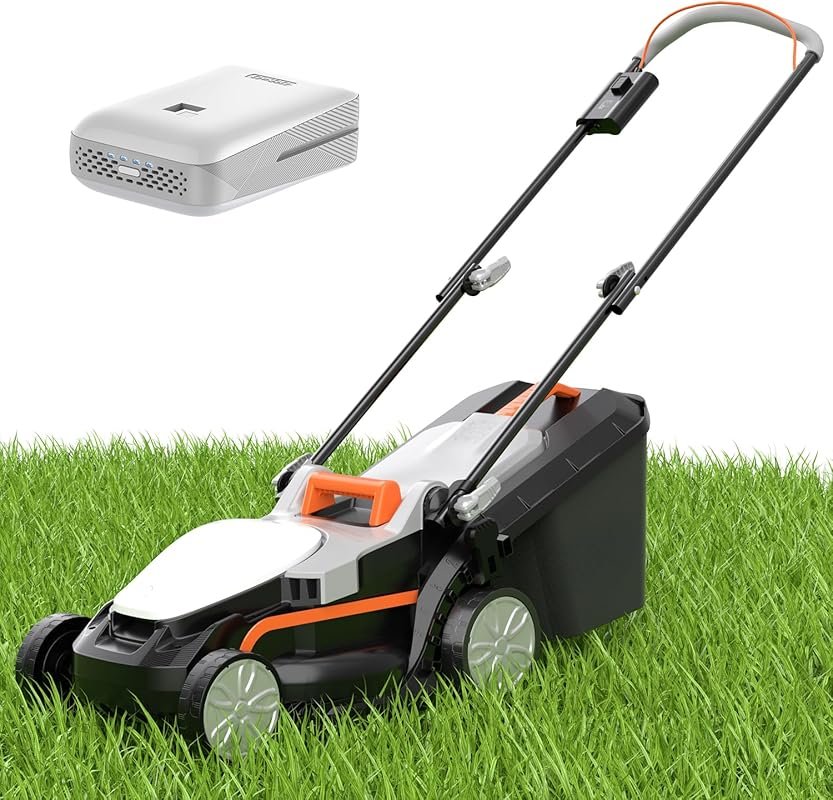 Litheli Cordless Electric Lawn Mower Grass Cutter Machine for 1300 Sq.