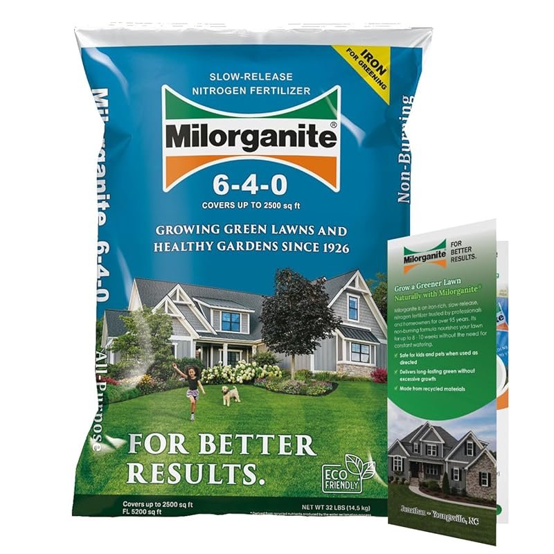Milorganite All-Purpose Eco-Friendly Slow-Release Fertilizer, 32 lb Ba
