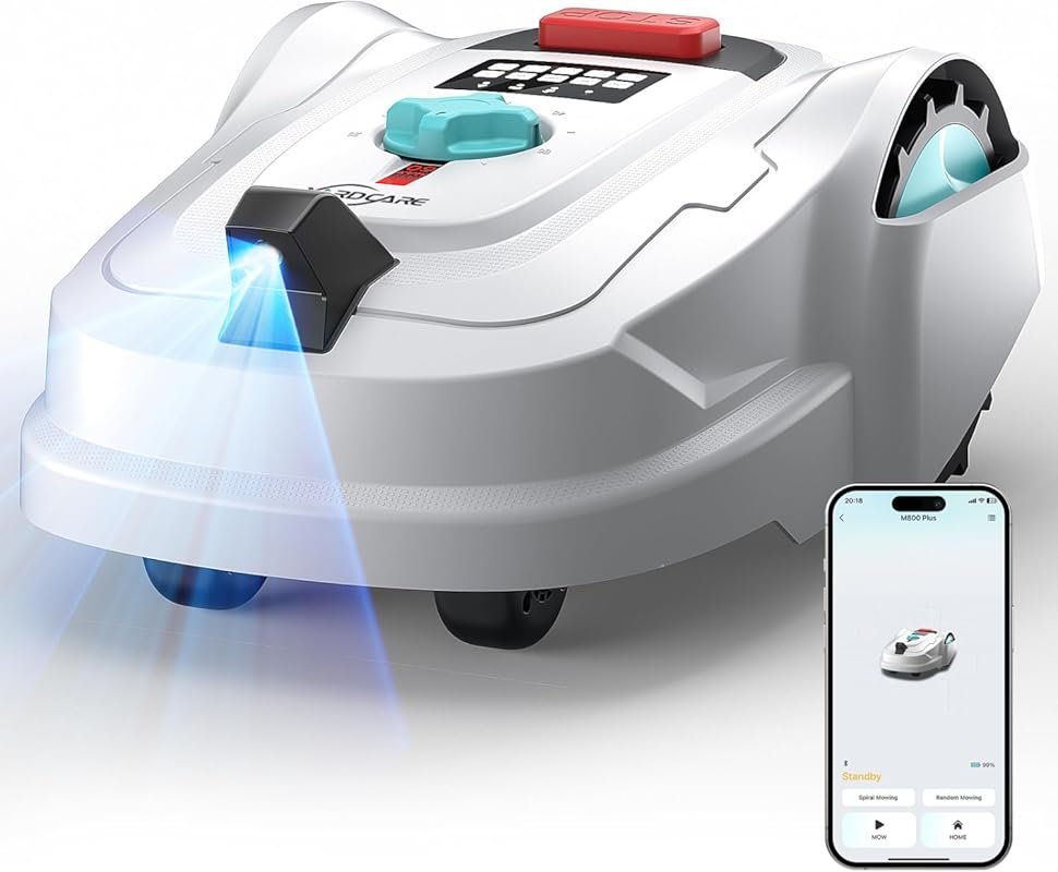 YARDCARE M800Plus Cordless Robot Lawn Mower: GPS + Visual Nav, 1/5 Acr