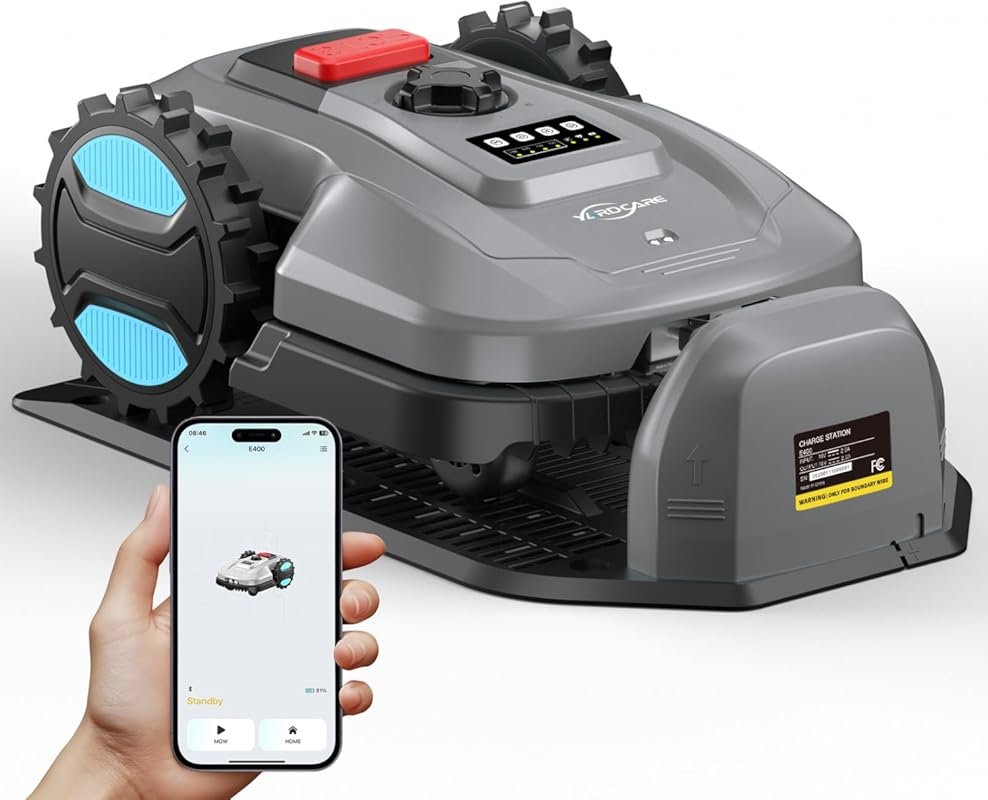 App Controlled Robot Lawn Mower for 1/8 Acre, Auto-Charging, Obstacle 
