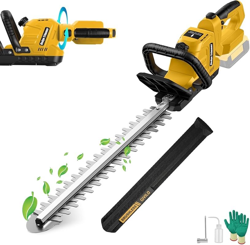 20-Inch Cordless Electric Hedge Trimmer: Brushless Bush Trimmer with 2