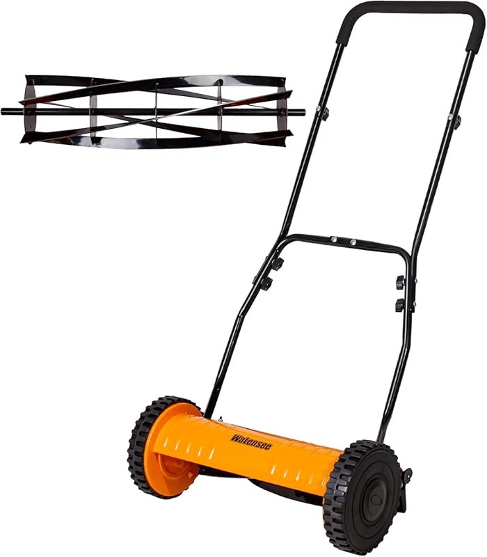 Walensee 14-Inch 5-Blade Push Reel Lawn Mower: Cordless Manual, 4-Posi