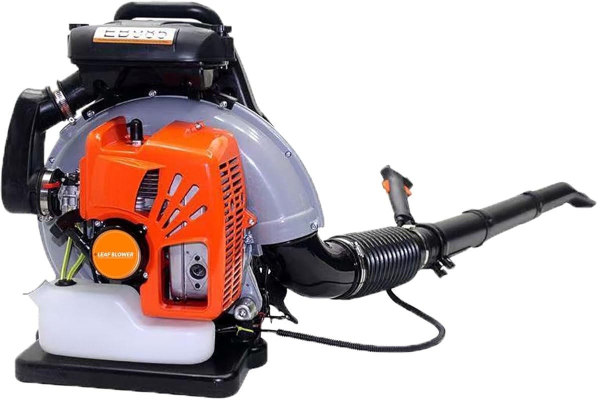 Commercial 63CC Gas Backpack Leaf Blower: 2.7kW, 850CFM, 4.3HP 2-strok