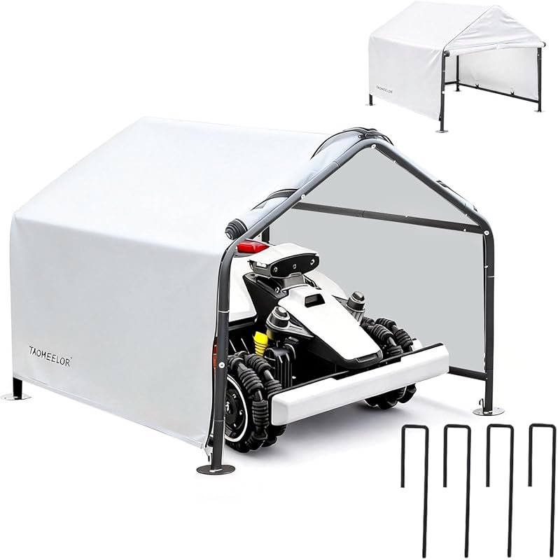 Large Carbon Steel Robot Mower Garage: Durable, Rainproof & UV-Resista