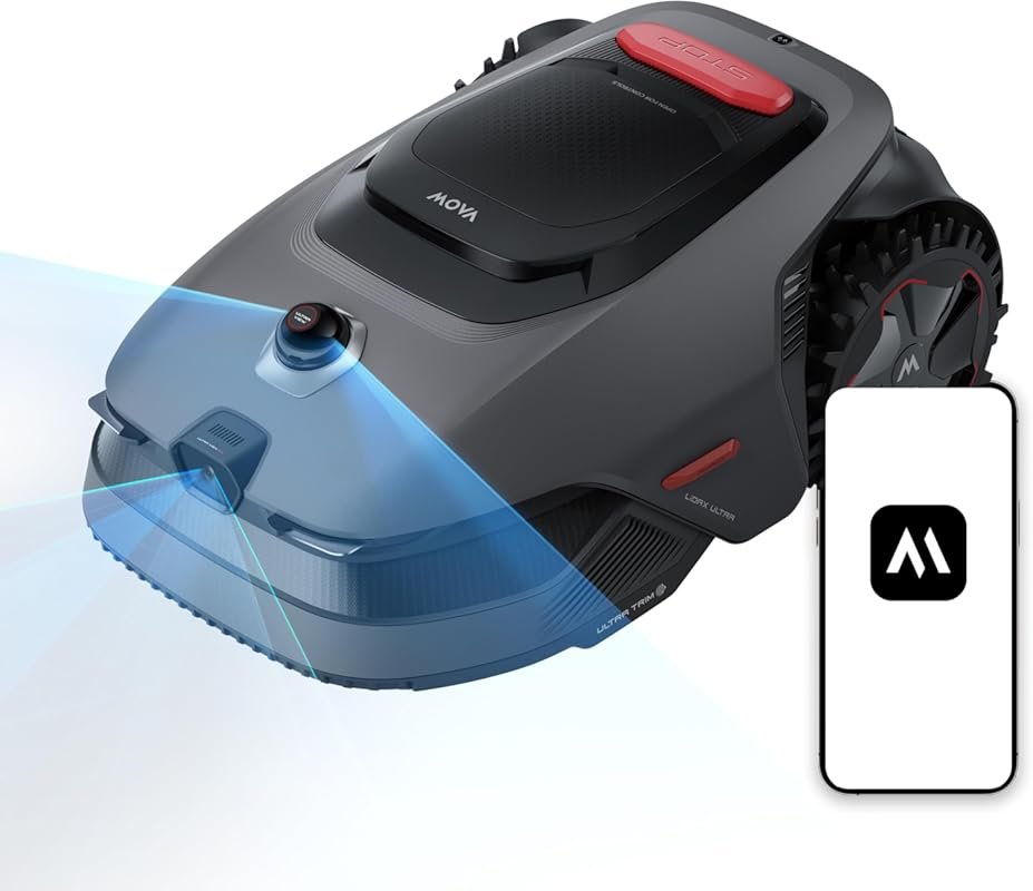MOVA LiDAX Ultra 1000 Wire-Free Robot Lawn Mower: RTK-Free LiDAR, AI V