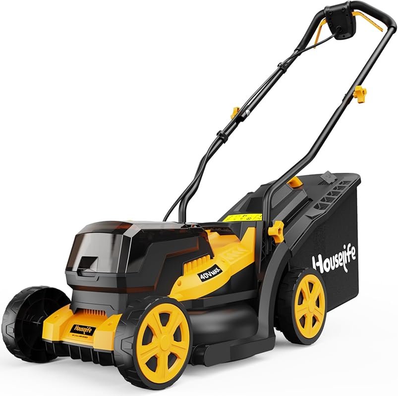 40V Cordless 14-Inch Electric Lawn Mower: Compatible with Dewalt 2x20V