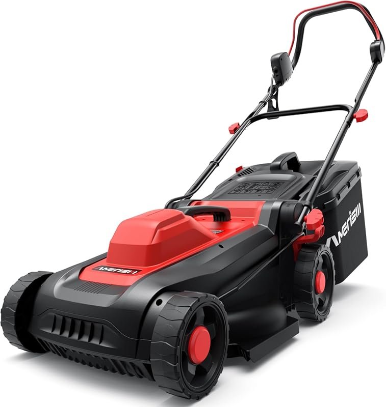 AMERISUN 14-Inch 2-in-1 Electric Lawn Mower, 12.5 Amp, 6-Position Heig