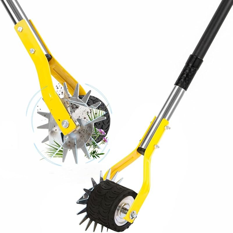 75 Inch Manual Lawn Edger: Extra-Wide Wheel Grass Trimmer with Adjusta