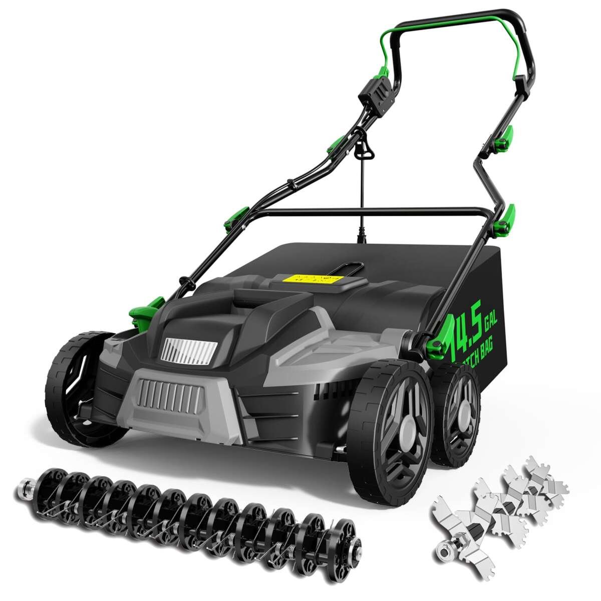TIECTOWN 2026 Upgrade 16-Inch 15.5 Amp 2-in-1 Electric Dethatcher and Scarifier