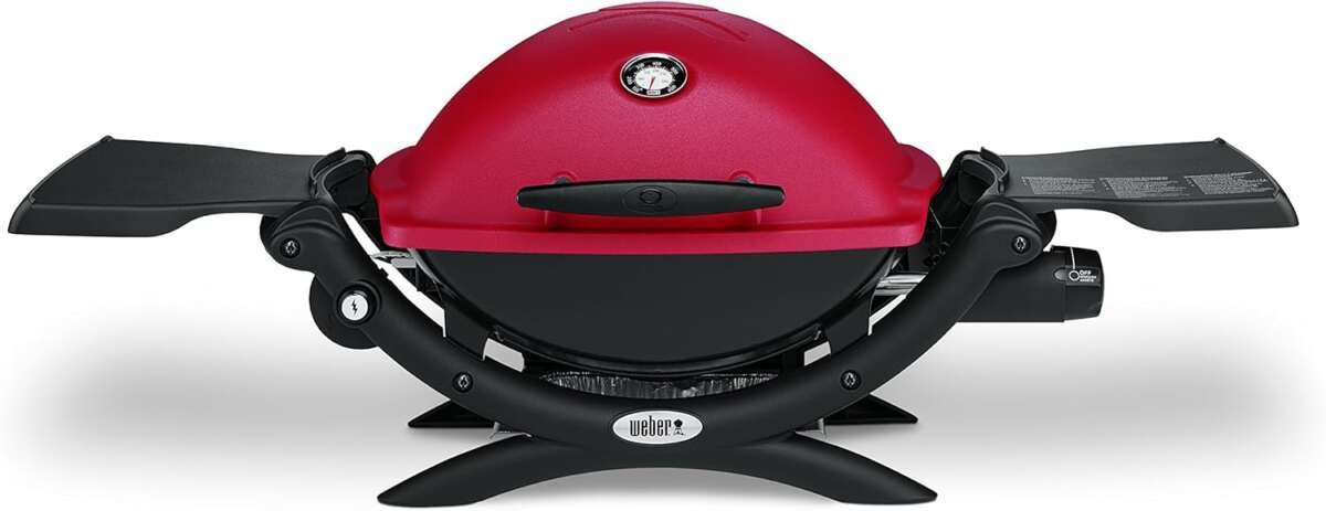 Weber Q1200 Red Portable Gas Grill: 1-Burner Travel & Camping with Cas