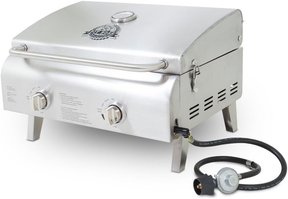 Pit Boss Grills 75275 Stainless Steel Portable Grill - Two-Burner Desi
