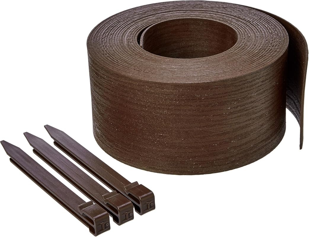 Amazon Basics Flexible Brown Landscape Edging Coil, 5