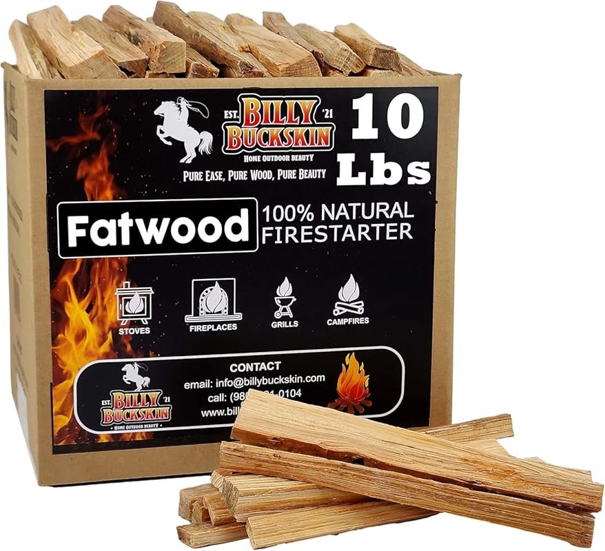 10lb Fatwood Fire Starter Sticks for Campfires and BBQ – Natural, Easy