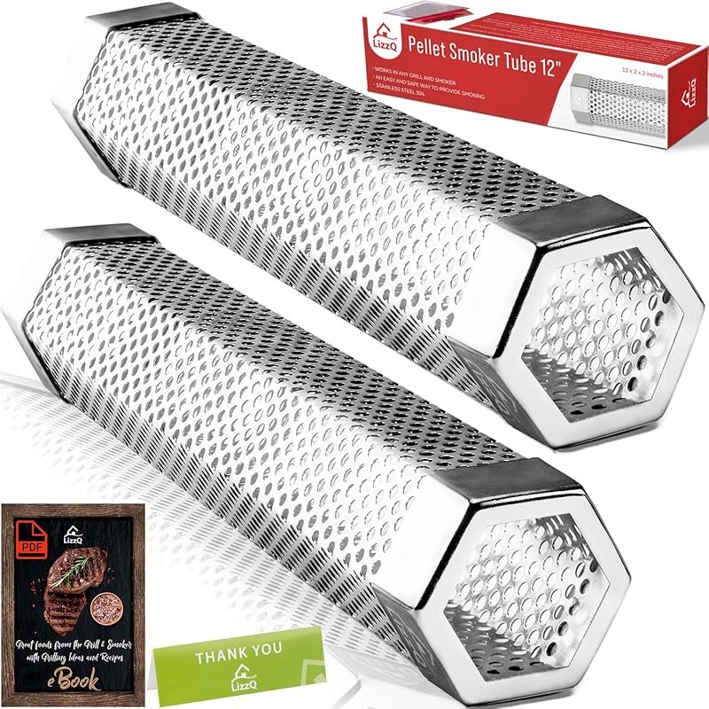 LIZZQ Premium 12'' Pellet Smoker Tube Set of 2 for Hot or Cold Smoking
