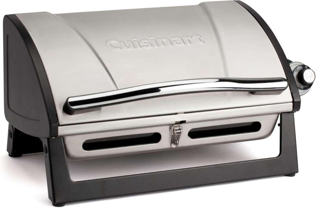 Cuisinart Grillster Portable Gas Grill: 8000 BTU, Locking Lid, Dishwas