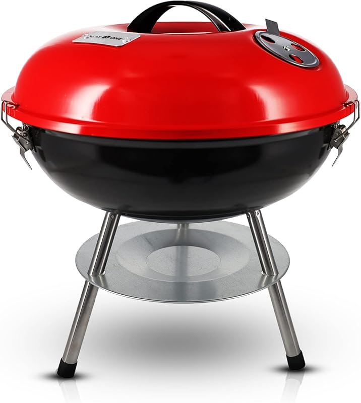 Gas One 14-inch Portable Barbecue Grill with Locking Lid and Dual Vent