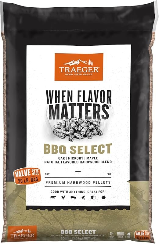 Traeger Grills BBQ Select All-Natural Wood Pellets for Smokers and Pel