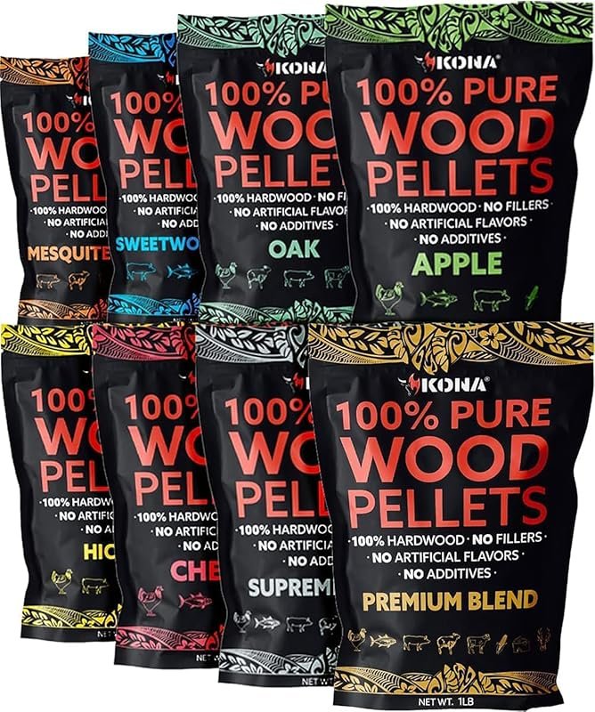 Kona Wood Pellets Variety Pack: Perfect for Ninja Woodfire Grill, Oven