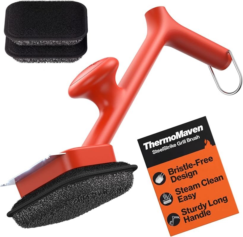ThermoMaven Bristle-Free Steam Grill Brush with Scraper and 3 Heads