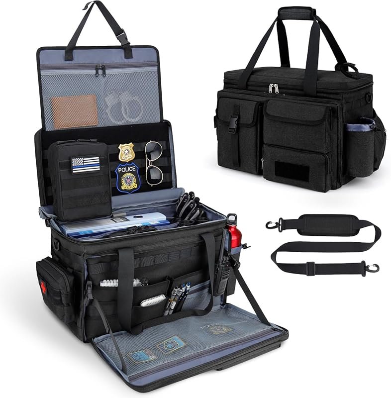 Tactical Police Patrol Bag: Car Front Seat Organizer with Molle Webbin