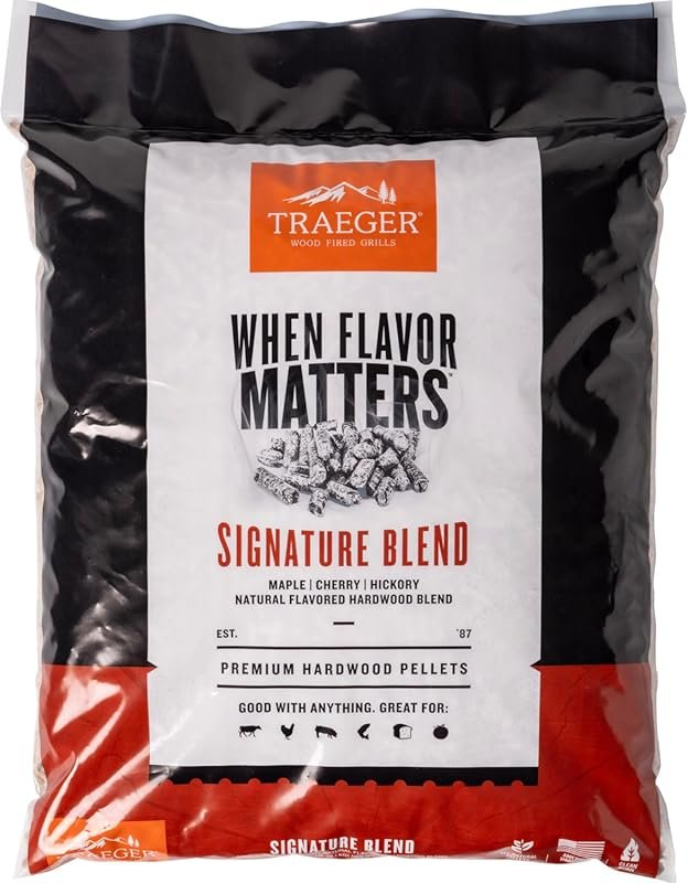 Traeger Grills Signature Blend 100% Natural Wood Pellets for BBQ, Baki