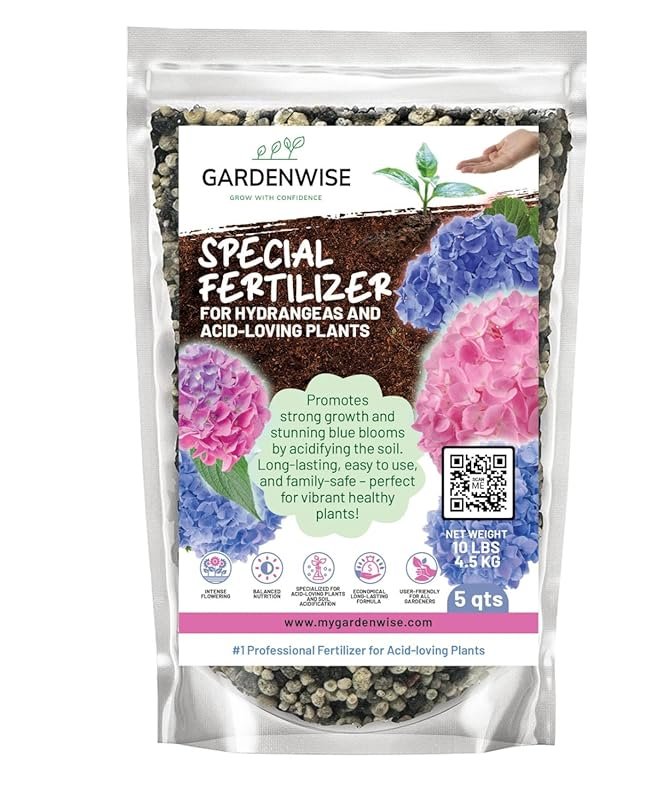 Gardenwise Slow Release Hydrangea Fertilizer with Iron & Sulfur for Ac